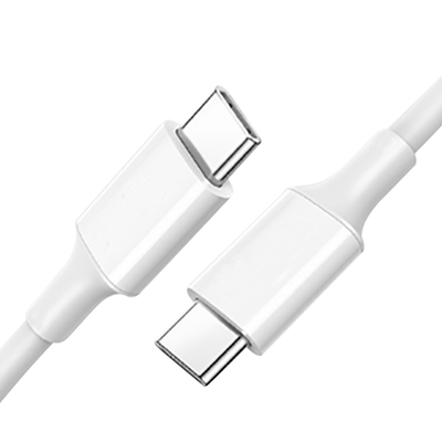 ポリ塩化ビニール ジャケット20V 3A 60Wが付いている白い色USB CからC速い充満ケーブル