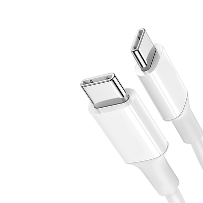 ポリ塩化ビニール ジャケット20V 3A 60Wが付いている白い色USB CからC速い充満ケーブル