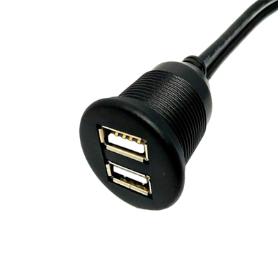 防水USB2.0二重USBポート ケーブル車のオートバイのための1メートル