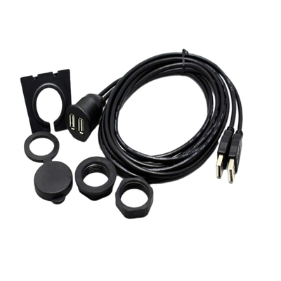 防水USB2.0二重USBポート ケーブル車のオートバイのための1メートル