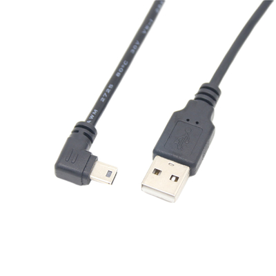 USB 2.0直角のコネクターと小型男性USBの充満データ ケーブル