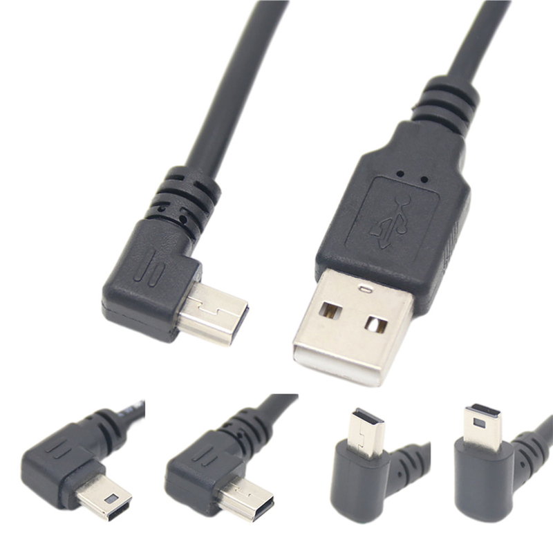 USB 2.0直角のコネクターと小型男性USBの充満データ ケーブル