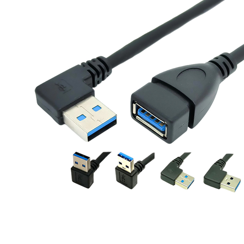90程度女性のアダプターへのUSB 3.0の男性が付いている直角USBの充満データ ケーブル